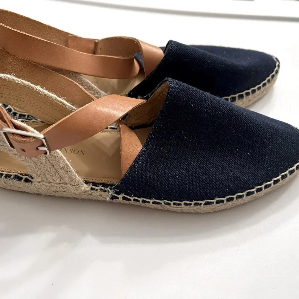 Matt Bernson women's 7 corsica ankle strap espadrilles in dark denim